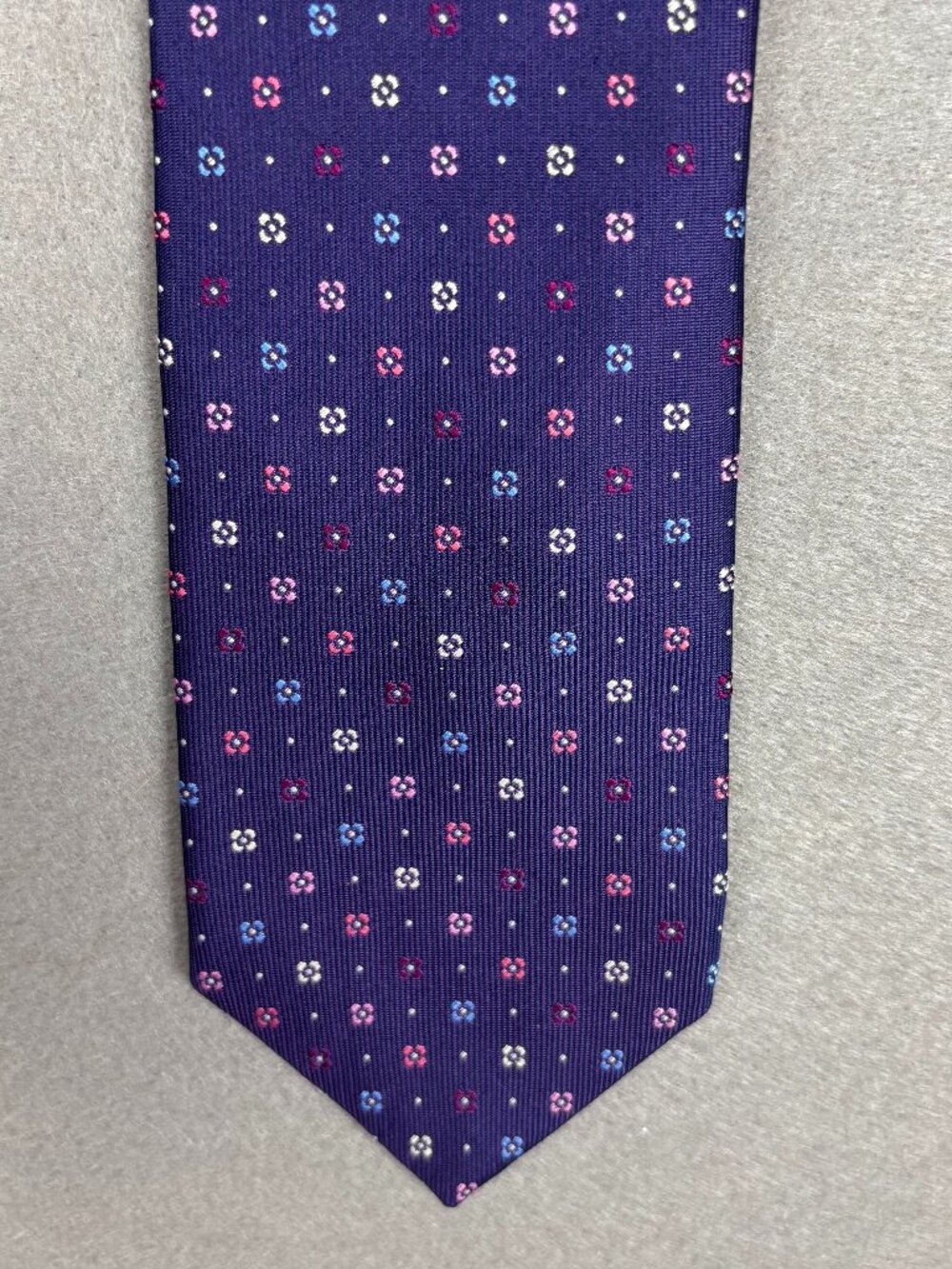 Eton Purple Floral Medallion Silk Tie Made In England Necktie Business Formal